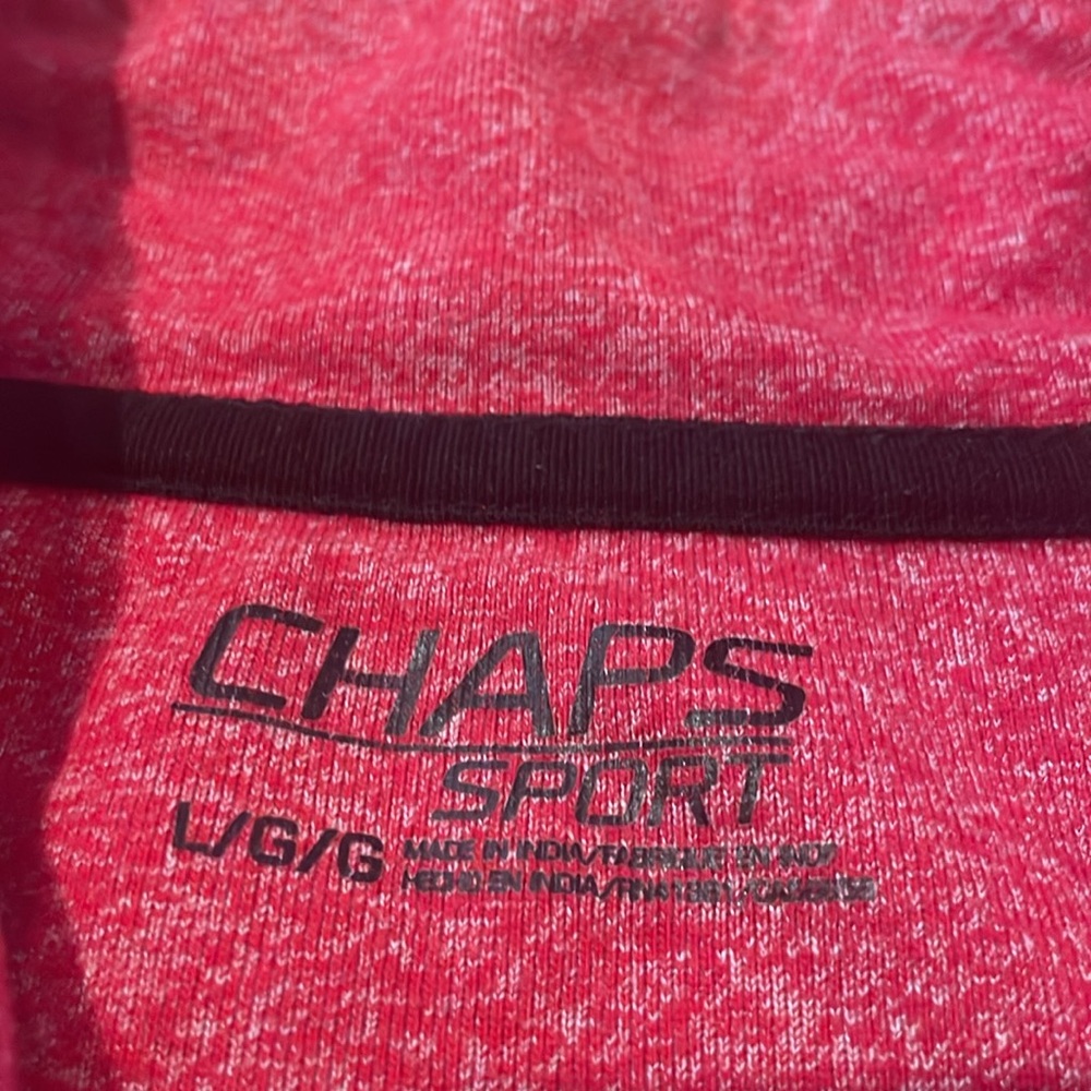 Chaps Sport Heathered Red Quarter-Zip Pullover size Large - Picture 4 of 4